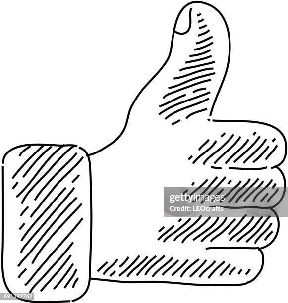 Daumen Zeichen 180 Thumbs Up Hand Sketch High Res Illustrations - Getty Images
