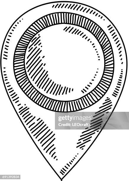map pin icon drawing - push pin stock illustrations