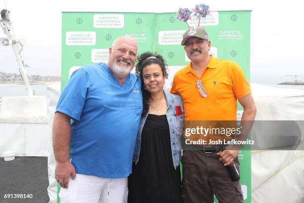 Doctor Frank, Lorena Montelongo and Cirilo Montelongo are seen at the DoctorFrank.com Memorial Day Yacht Cruise on May 29 in Marina del Rey,...