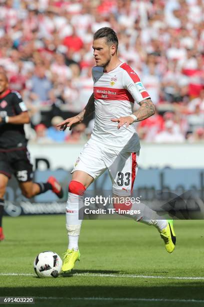 Daniel Gincek of Stuttgart controls the ball during the Second Bundesliga match between VfB Stuttgart and FC Wuerzburger Kickers at Mercedes-Benz...