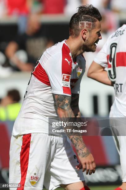 Daniel Gincek of Stuttgart looks on during the Second Bundesliga match between VfB Stuttgart and FC Wuerzburger Kickers at Mercedes-Benz Arena on May...