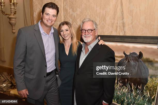 Brant Rustich, Erica Rustich and Thomas D. Mangelsen attend the Elephant Action League Los Angeles Benefit Auction at The Montage on June 1, 2017 in...