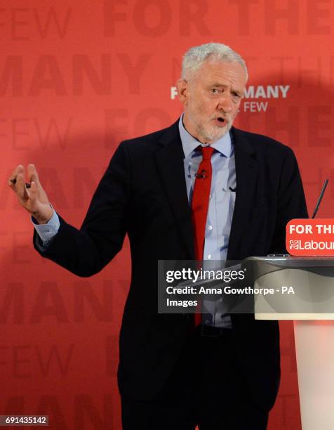 Labour leader Jeremy Corbyn delivers a speech at York Science Park where he outlined his party's industrial strategy to deliver jobs and strengthen...