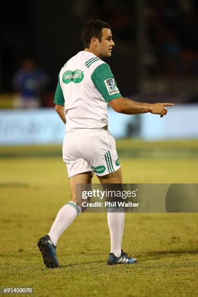 Referee Ben O'Keefe during the round 15 Super Rugby match between the Blues and the Reds at Apia Park National Stadium on June 2, 2017 in Apia, Samoa.