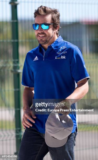 Spanish F1 driver Fernando Alonso attends the Spanish Kart Racing at Fernando Alonso circuit on May 6, 2017 in Asturias, Spain.