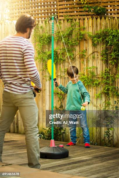 teaching motor skills the fun way - tether ball stock pictures, royalty-free photos & images