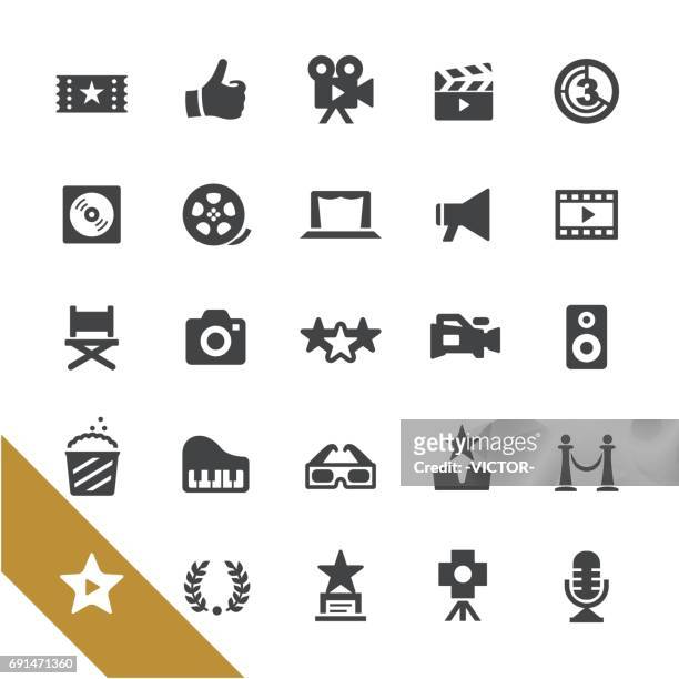 film und film industrie ikonen - select serie - kinofilm stock-grafiken, -clipart, -cartoons und -symbole