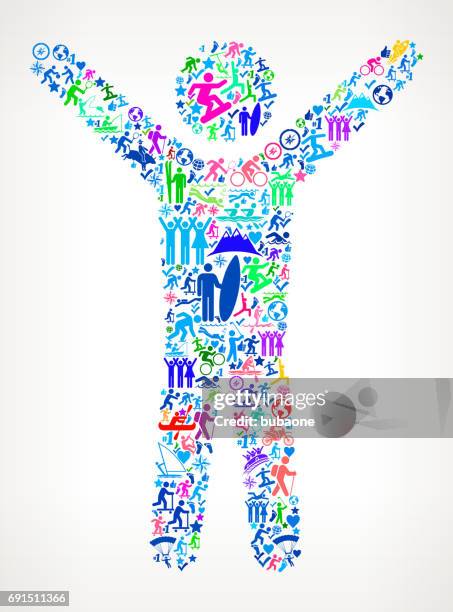 stretching active lifestyle vector icon pattern - rodeo background stock illustrations