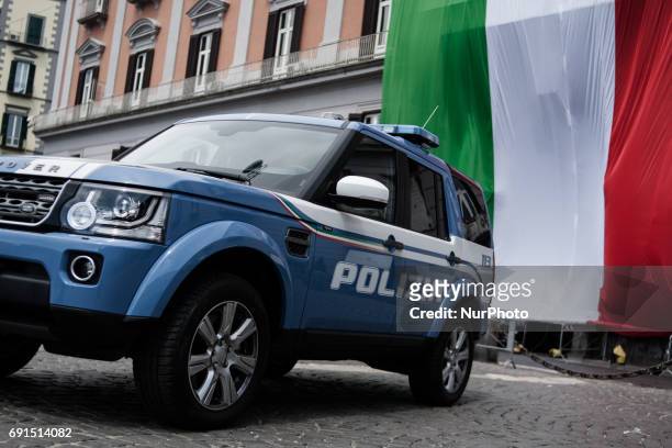 71st Anniversary Foundation Italian Republic in Naples, Italian, on June 2 Flag-hoisting ceremony whit inter force department in Square the...