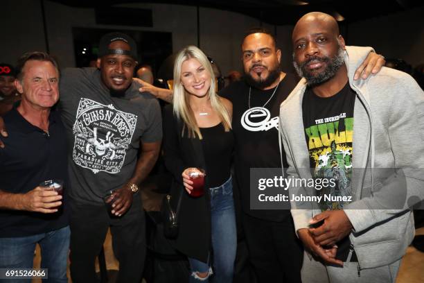 Mark Koch, Sheek Louch, Corrine Koch, DJ Enuff, and Set Free attend the Ron English x Made By Monsters for Compound Charlie Grin Toy Release at...