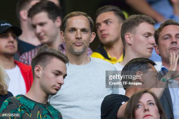 Coach Thomas Tuchel of Dortmund attends the U19 German Championship Final match between U19 Borussia Dortmund and U19 Bayern Muenchen at Signal Iduna...