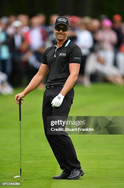 Henrik Stenson of Sweden in action during the second round of The Nordea Masters at Barseback Golf & Country Club on June 2, 2017 in Barsebackshamn,...