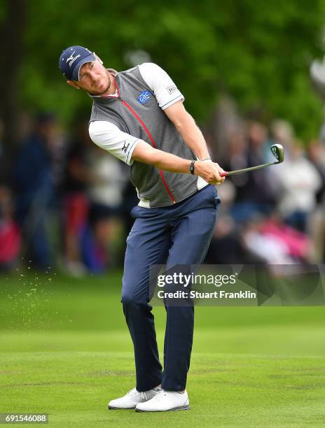 Chris Wood of England in action during the second round of The Nordea Masters at Barseback Golf & Country Club on June 2, 2017 in Barsebackshamn,...