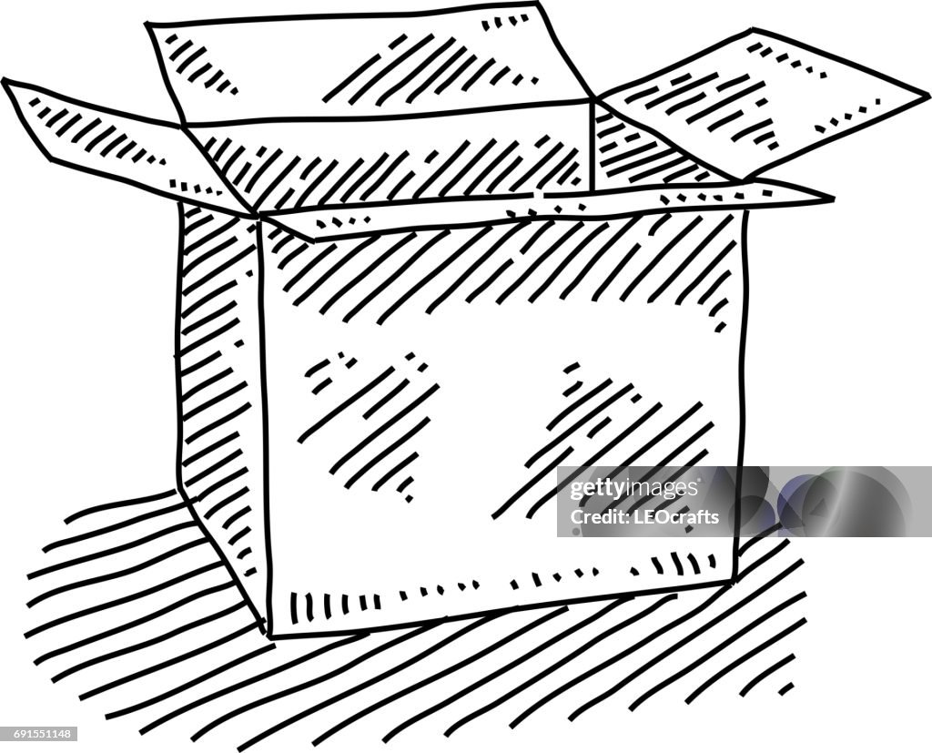 Open Mini Box Drawing Open Box Drawing High-Res Vector Graphic - Getty Images