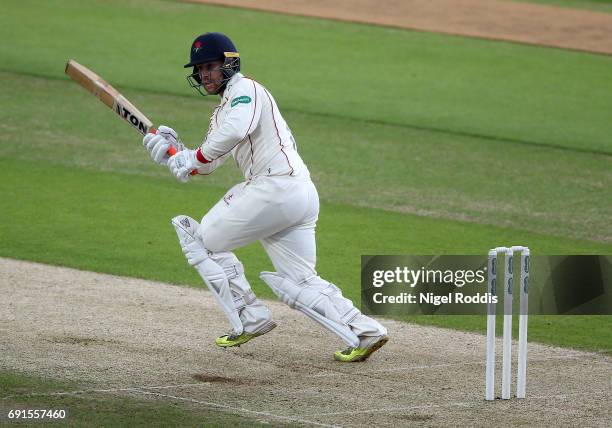 Steven Croft of Lancashire in action during Day One of the Specsavers County Championship Division One match between Yorkshire and Lancashire at...