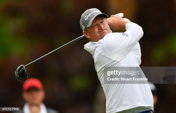 Jamie Donaldson of Wales in action during the second round of The Nordea Masters at Barseback Golf & Country Club on June 2, 2017 in Barsebackshamn,...