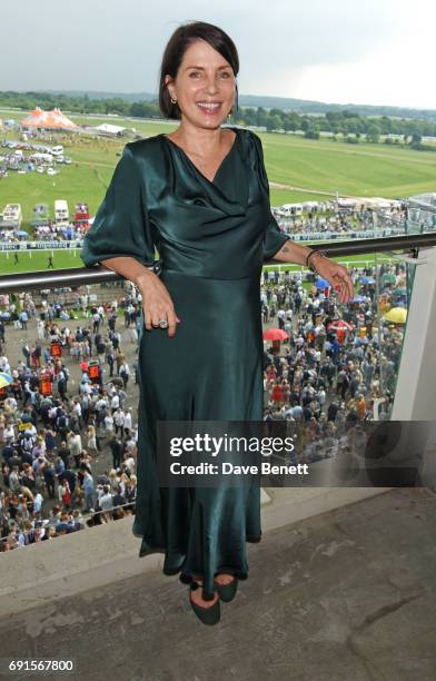 Sadie Frost attends Ladies Day of the 2017 Investec Derby Festival at The Jockey Club's Epsom Downs Racecourse at Epsom Racecourse on June 2, 2017 in...