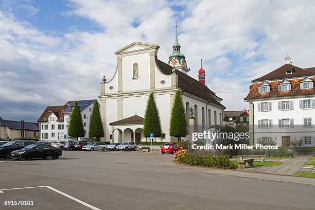 switzerland, kussnacht am rigi, historic buildings - schwyz stock pictures, royalty-free photos & images