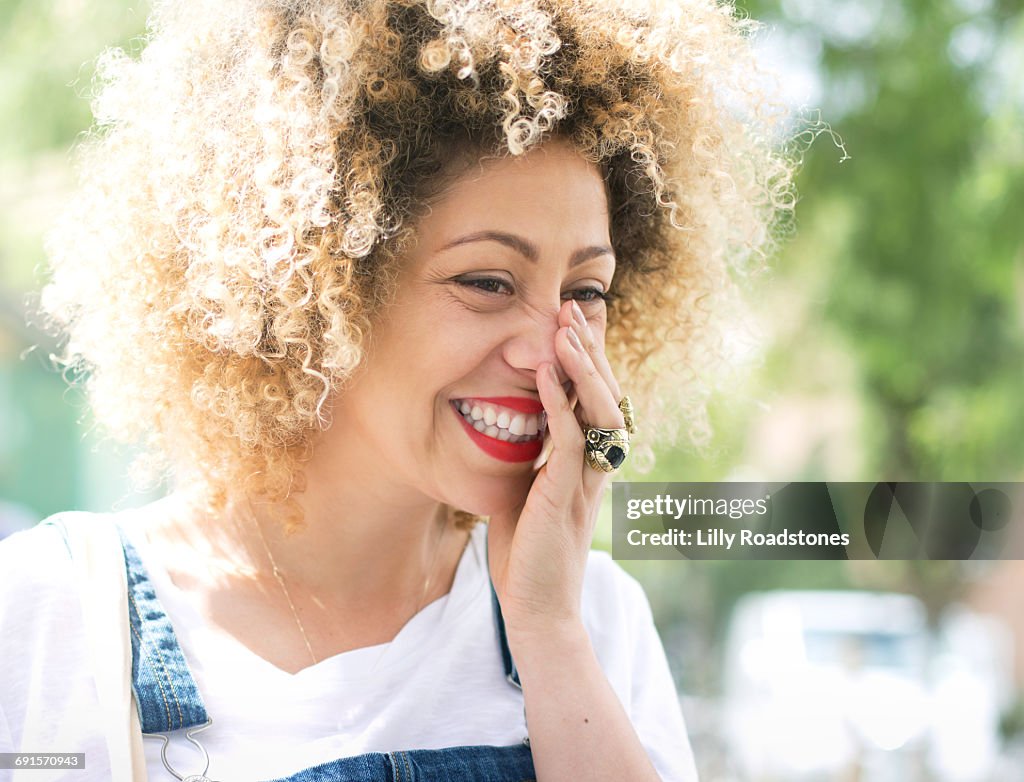 Close up of woman laughing