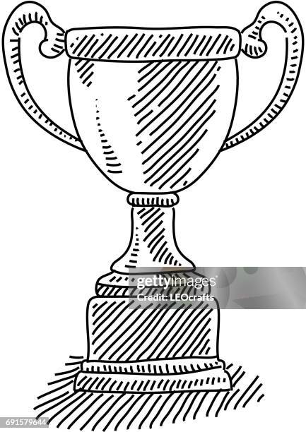 trophy drawing - pen and ink stock illustrations