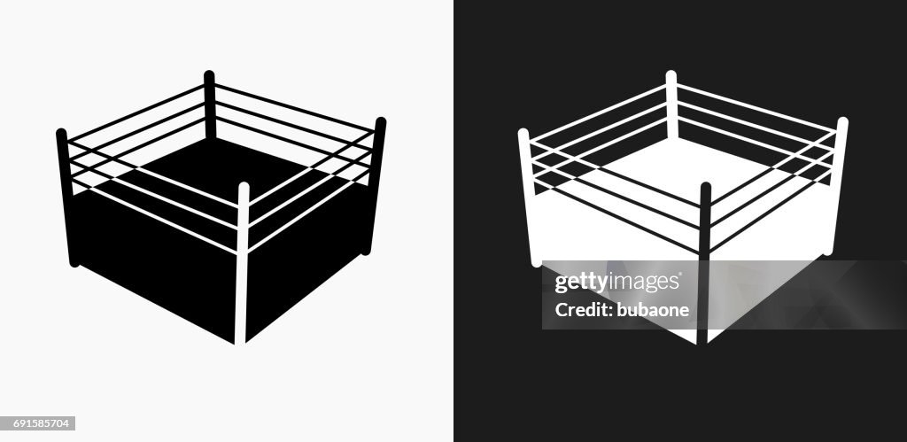 Boxing Ring Icon On Black And White Vector Backgrounds High-Res Vector  Graphic - Getty Images