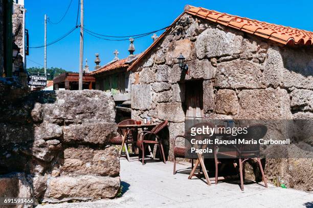 Horreos, traditional stone granaries.