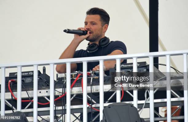 Mark Wright DJs during Ladies Day of the 2017 Investec Derby Festival at The Jockey Club's Epsom Downs Racecourse at Epsom Racecourse on June 2, 2017...