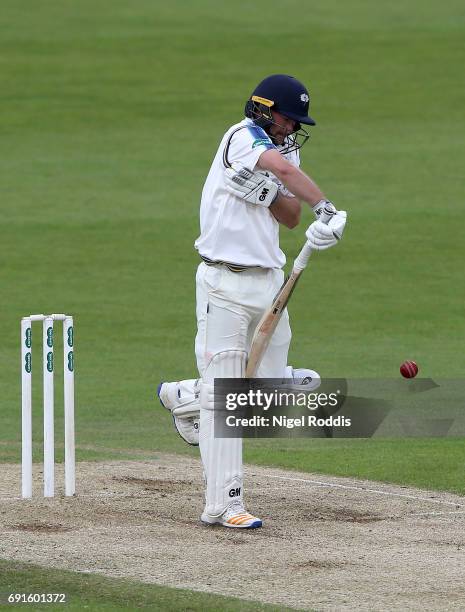 Adam Lyth of Yorkshire in action during Day One of the Specsavers County Championship Division One match between Yorkshire and Lancashire at...