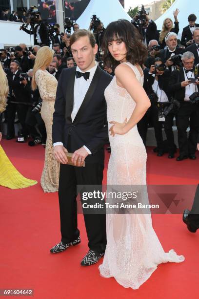 Christophe Guillarme and Betty Bachz attend the "Based On A True Story" screening during the 70th annual Cannes Film Festival at Palais des Festivals...