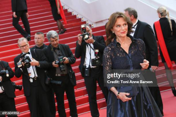 Jacqueline Bisset attends the "Based On A True Story" screening during the 70th annual Cannes Film Festival at Palais des Festivals on May 27, 2017...