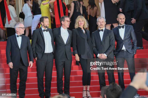 Director of the Cannes Film Festival Thierry Fremaux, Jury members of Un Certain Regard, Joachim Lafosse, Reda Kateb, jury president Uma Thurman,...