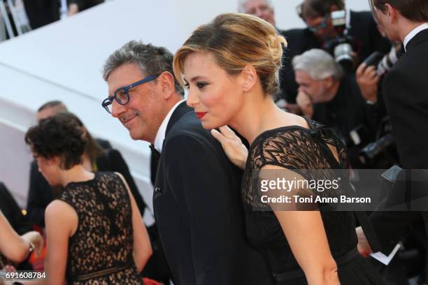 Sergio Castellitto and Jasmine Trinca attend the "Based On A True Story" screening during the 70th annual Cannes Film Festival at Palais des...