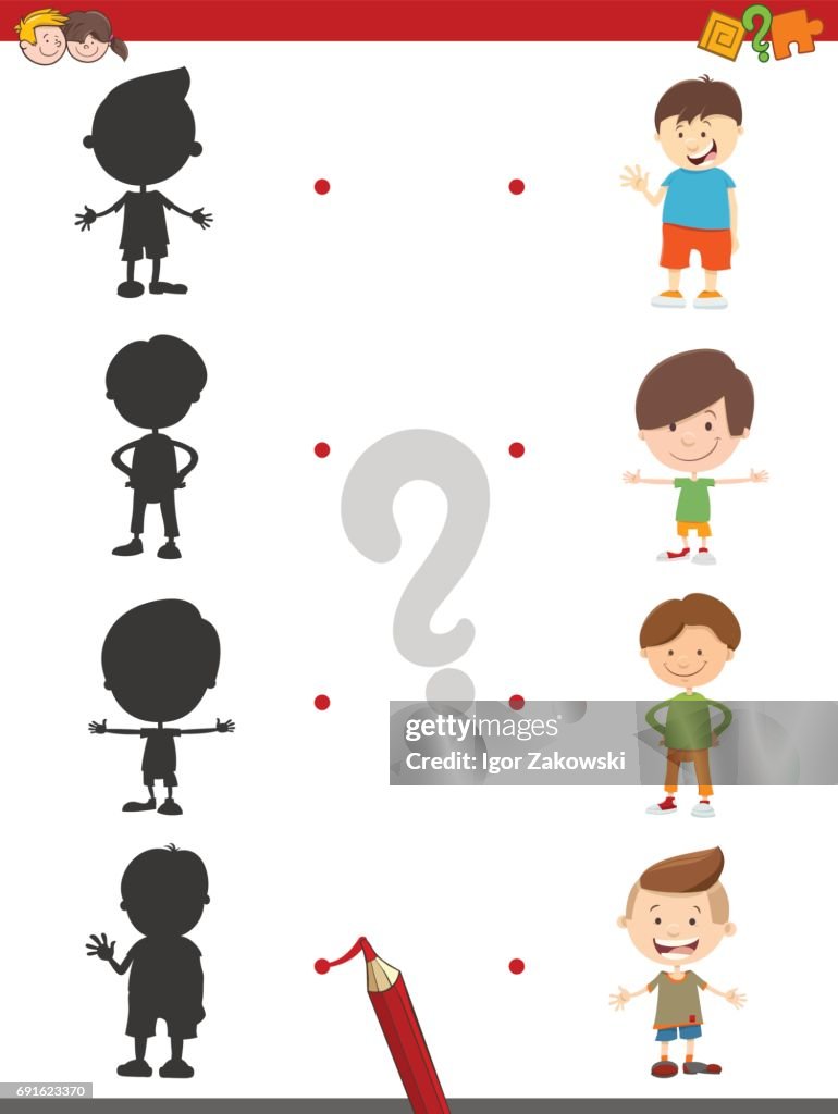 Cartoon Shadow Example Cartoon Shadow Activity With Boys High-Res Vector Graphic - Getty Images