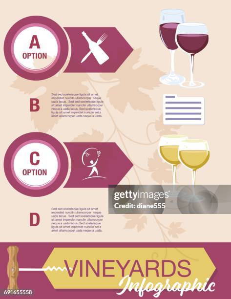 wine grapes infographic - macaroni and cheese stock illustrations