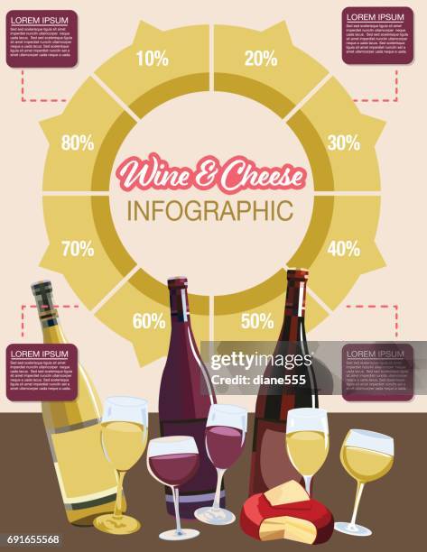 wine grapes infographic - macaroni and cheese stock illustrations