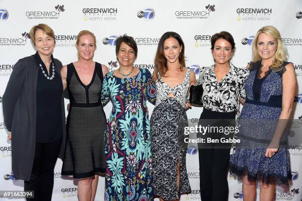 Ophelia Dahl, Colleen deVeer, Joia Mukherjee , Barbara Bush and Ginger Stickel attend the WMC Health's Global Health Care Town Hall Panel for Bending...