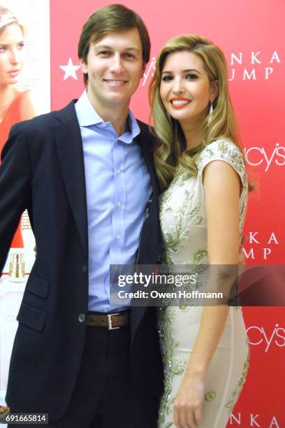 Jared Kushner and Ivanka Trump attend Macy's Celebrates the Launch of Ivanka Trump Fragrance at Herald Square at Macy's on February 19, 2013 in New...