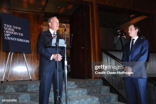 Mayor Michael Bloomberg and Jared Kushner attend The New York Observer 25th Anniversary at Four Seasons Restaurant on March 14, 2013 in New York City.