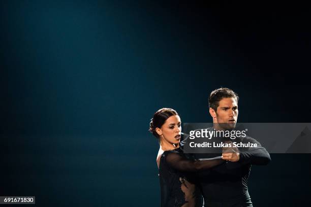 Vanessa Mai and Christian Polanc perform on stage during the semi final of the tenth season of the television competition 'Let's Dance' on June 2,...