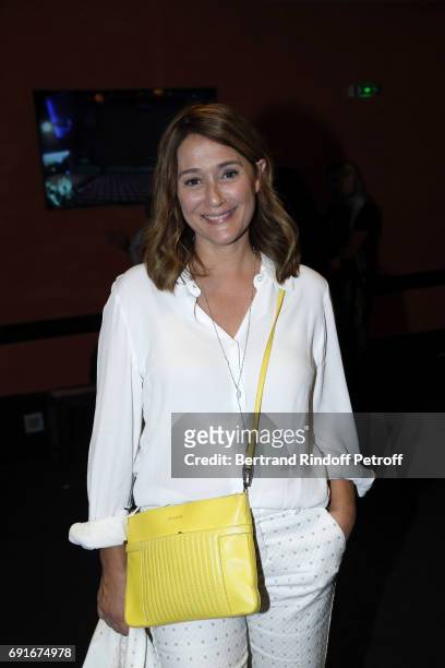 Presenter Daniela Lumbroso attends "Les Coquettes" Musical Show at L'Olympia on June 2, 2017 in Paris, France.