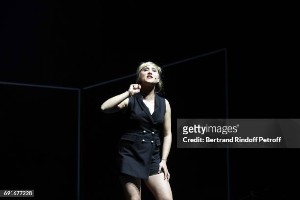 Berengere Krief perform during "Les Coquettes" Musical Show at L'Olympia on June 2, 2017 in Paris, France.