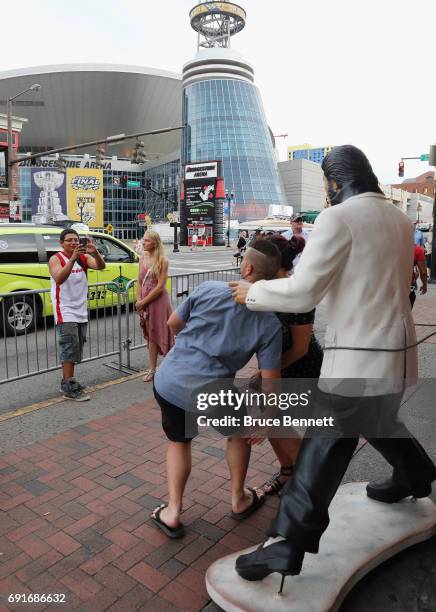 General view of the Broadway area prior to the 2017 NHL Stanley Cup Finals at Bridgestone Arena on June 2, 2017 in Nashville, Tennessee.