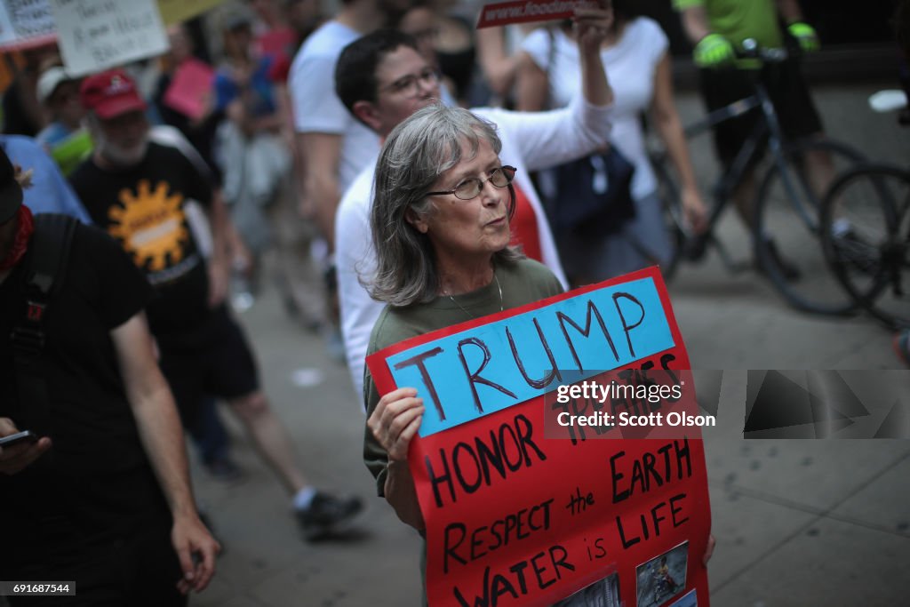 Environmental Activists In Chicago Protest Paris Climate Accord Decision