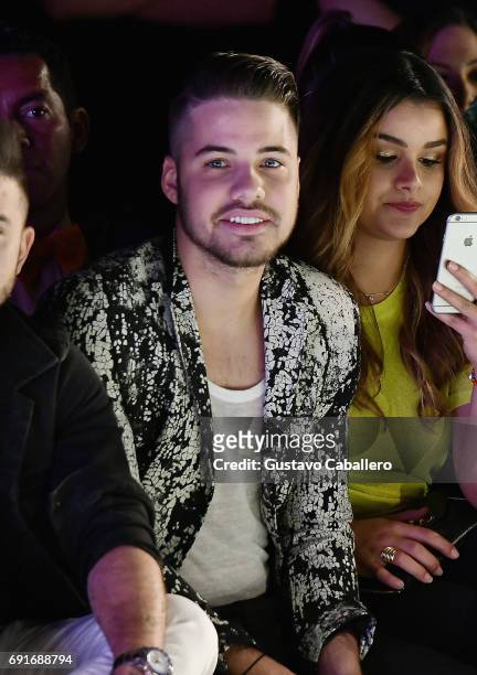 William Valdes is seen front row at the Shantall Lacayo Show during Miami Fashion Week at Ice Palace Film Studios on June 2, 2017 in Miami, Florida.