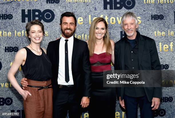 Actors Carrie Coon, Justin Theroux, Amy Brenneman and Scott Glenn attend the "The Leftovers" FYC New York Screening at Metrograph on June 01, 2017 in...