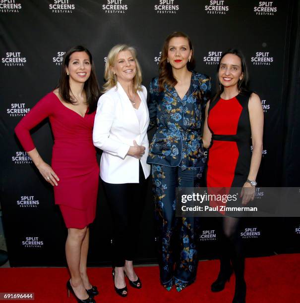 Kal Falkenberg, Michelle MacLaren, Maggie Gyllenhaal and Raphaela Neihausen attend the 2017 IFC Split Screens Festival "The Deuce" Premiere at IFC...