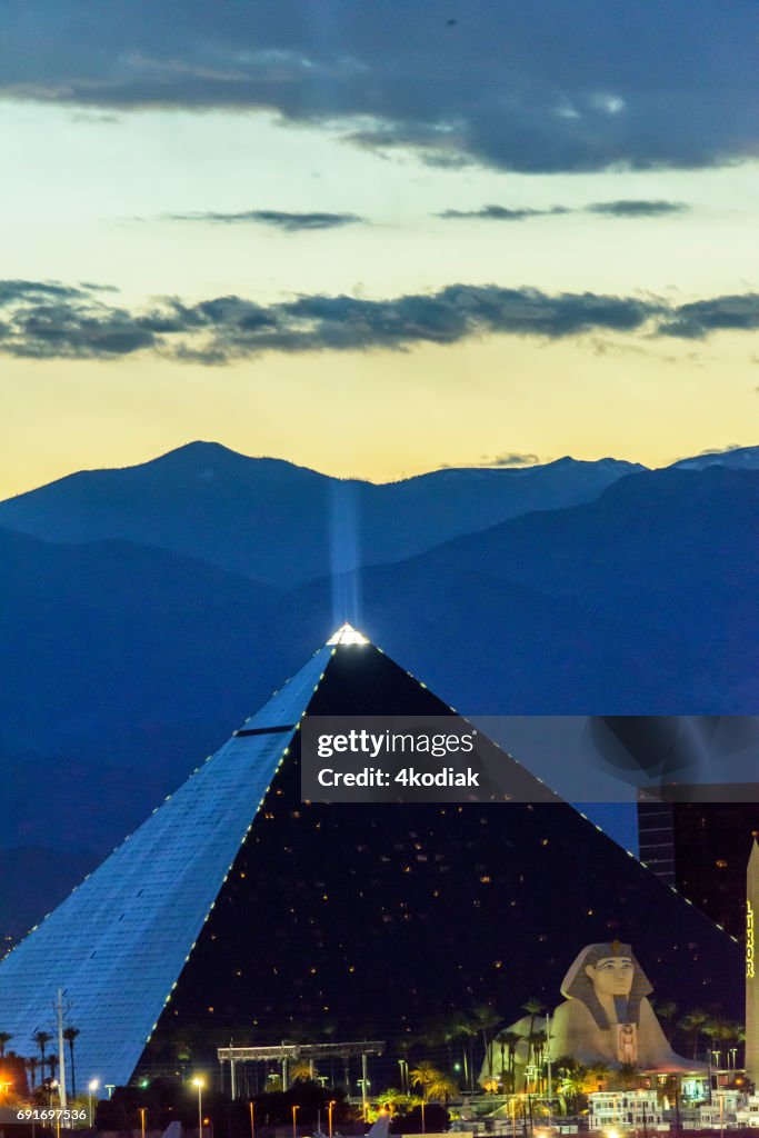 Casino's in Las Vegas in de avond Nevada in de winter 2017