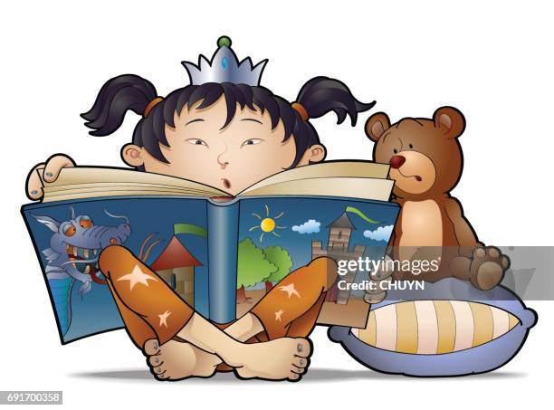 abenteuer teilen - schulkind nur mädchen stock-grafiken, -clipart, -cartoons und -symbole