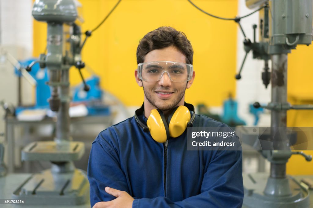 Portrait of an engineering student at the university