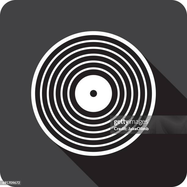 vinyl record icon silhouette - jukebox stock illustrations